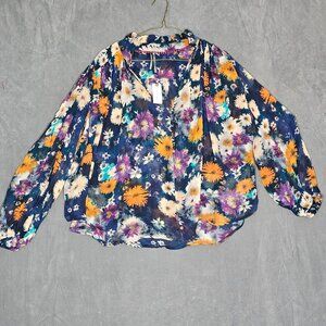 NWT Anthropologie Pilcro Blouse Med Floral Batwing Sleeve Boho Tunic A2-28